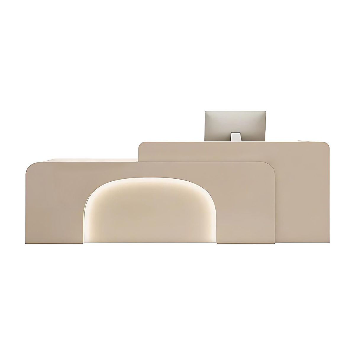 Reception Desk Minimalist Eco Friendly E1 Panel Sturdy Rounded Edge