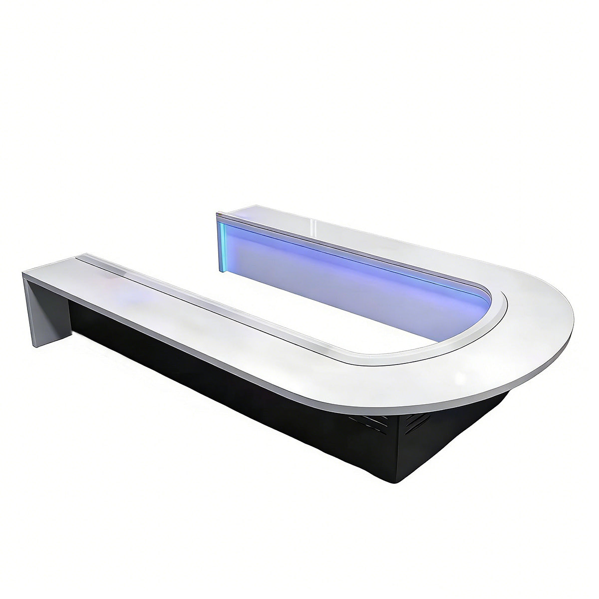 Modern U-Shaped Conference Table with Integrated Lighting for Offices