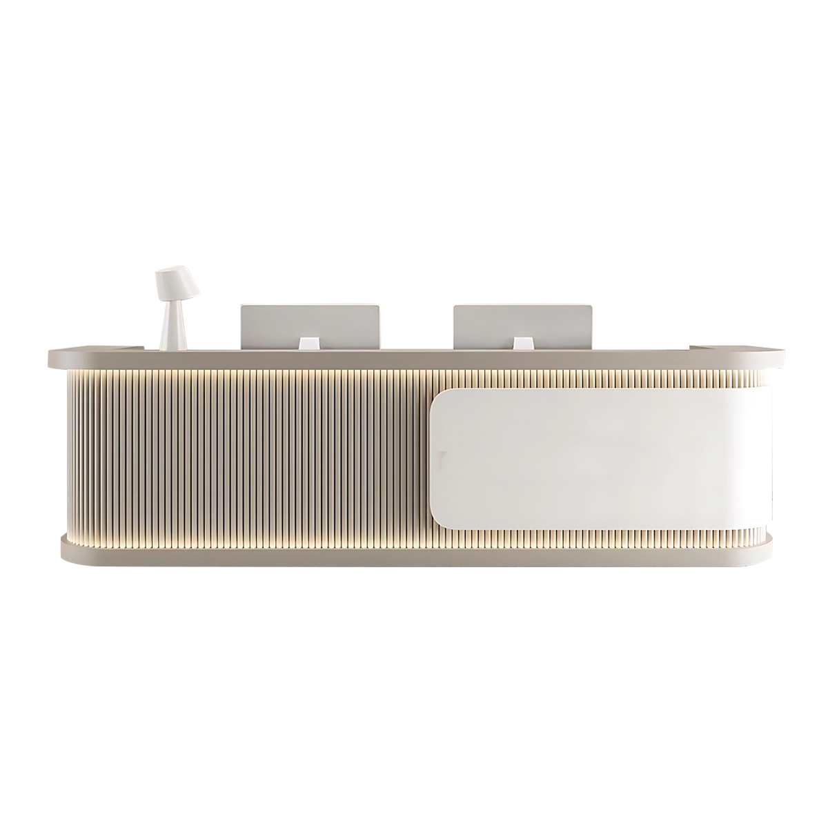 Luxury Reception Desk E1 MDF Eco-Friendly Storage Drawers Keyboard Tray