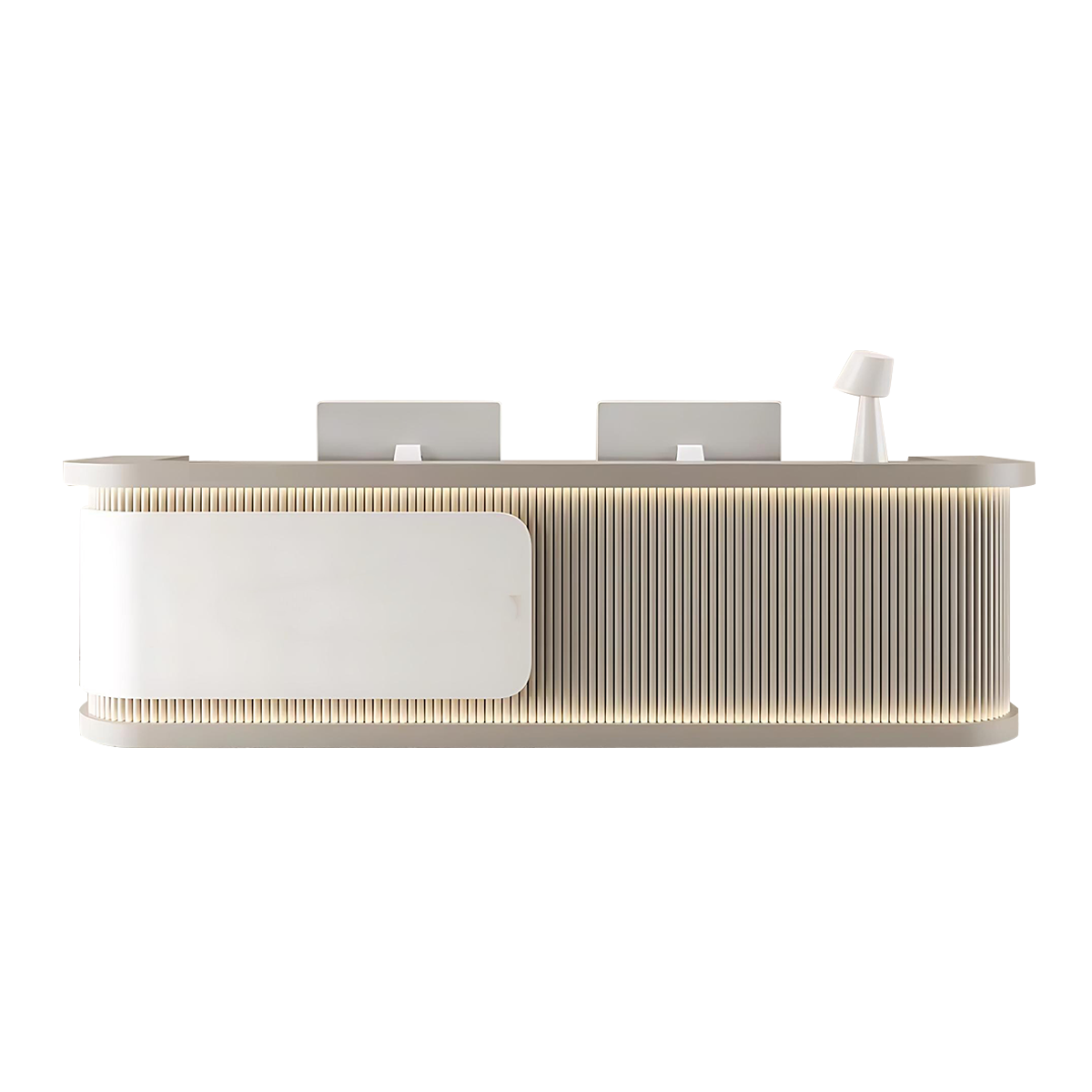 Luxury Reception Desk E1 MDF Eco-Friendly Storage Drawers Keyboard Tray