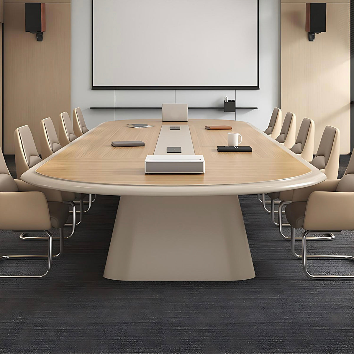 Conference Table with Rounded Edges for Boardroom and Meeting Room