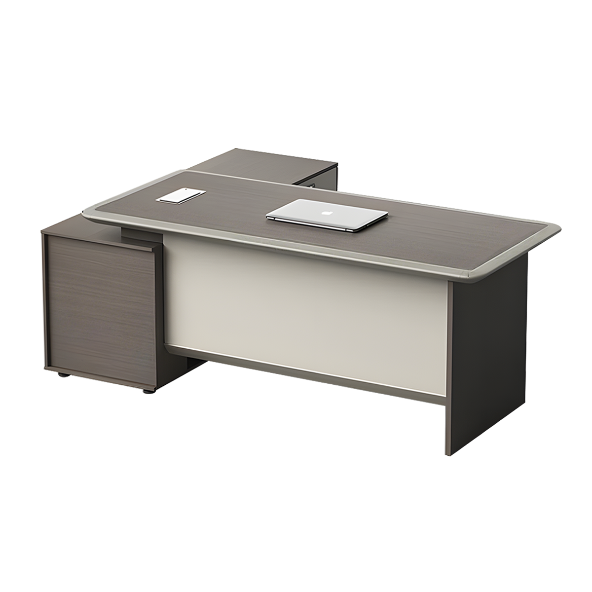 Premium Spacious Office Desk Aluminum Edge Scratch Resistant Lockable Drawers