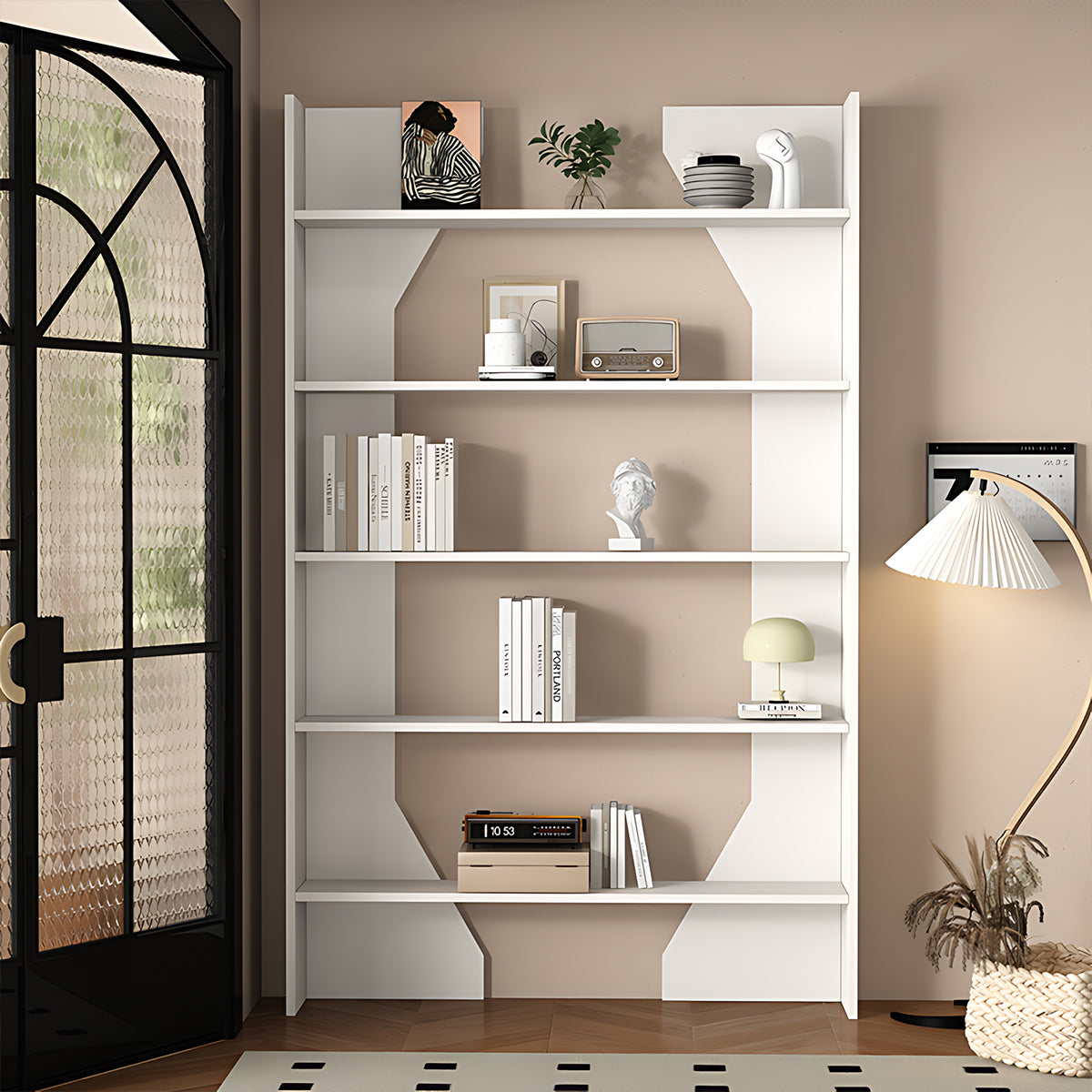 Solid Wood Bookshelf Multi-Layer Vertical Storage Eco-Friendly Durable
