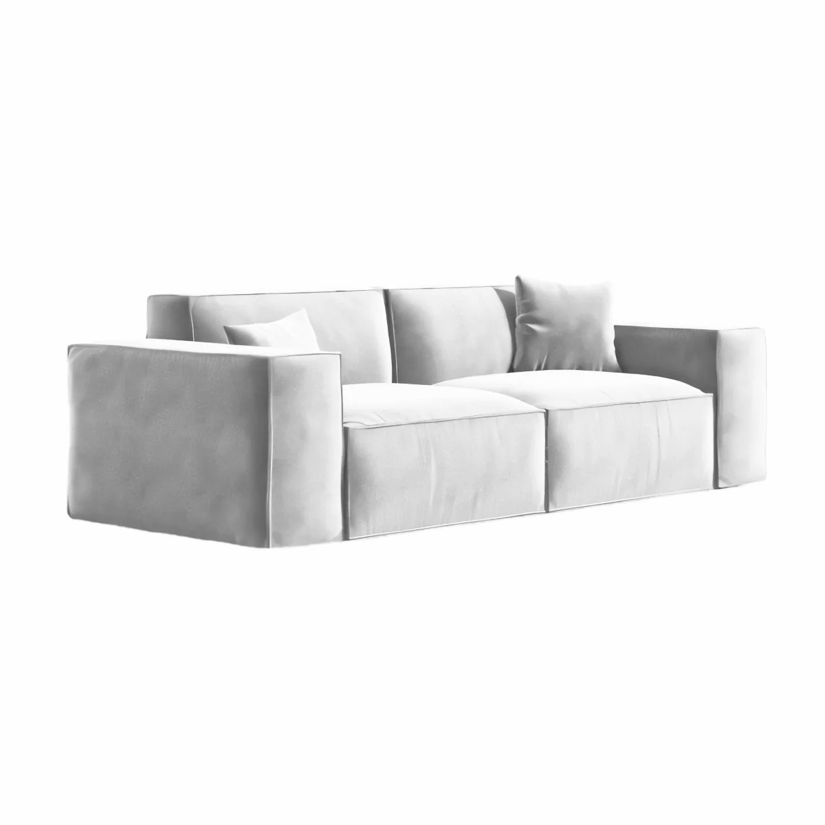 Wide Armrests Velvet Luxury Sofa