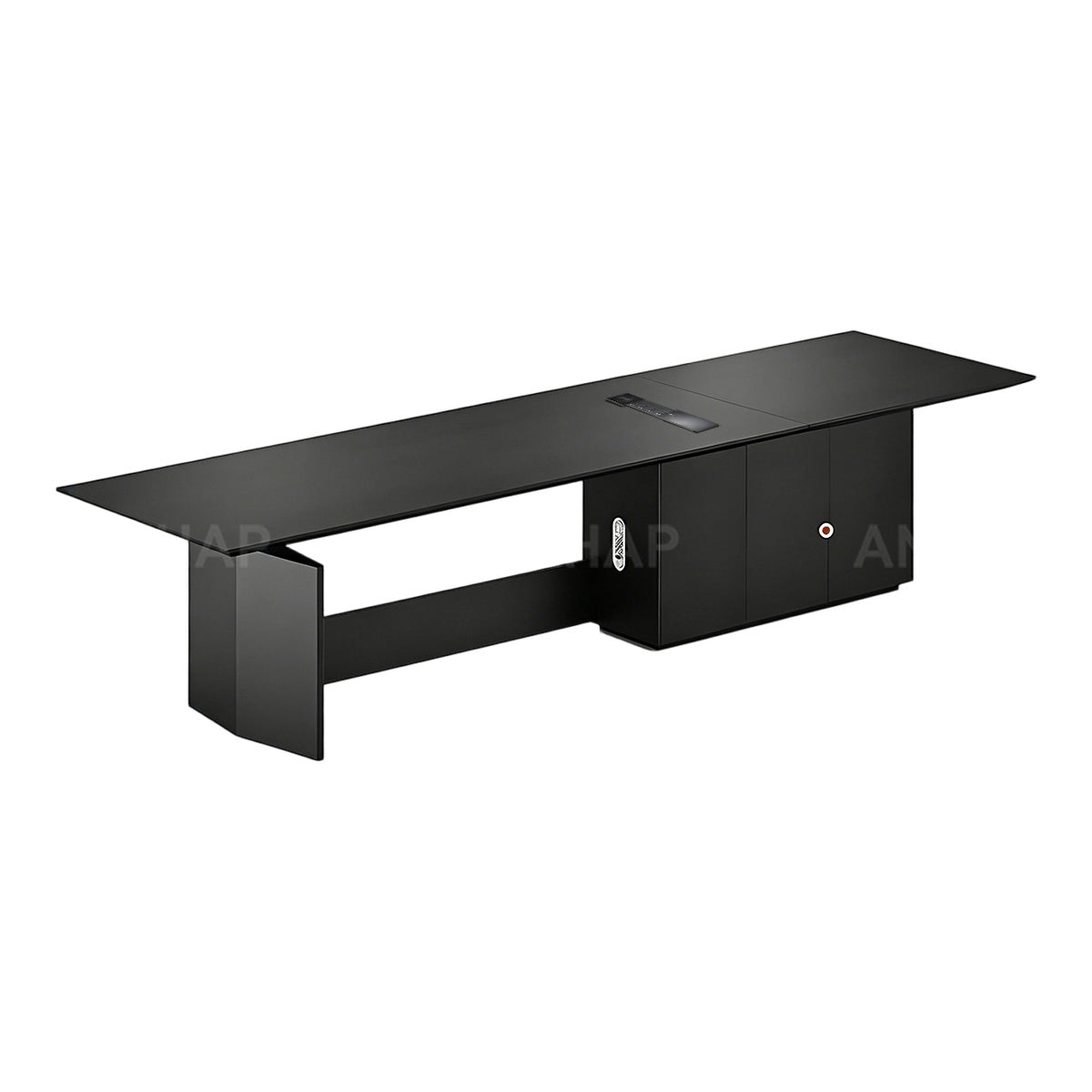 Electric Height-Adjustable Executive Desk with Wireless Charging and Fingerprint Storage