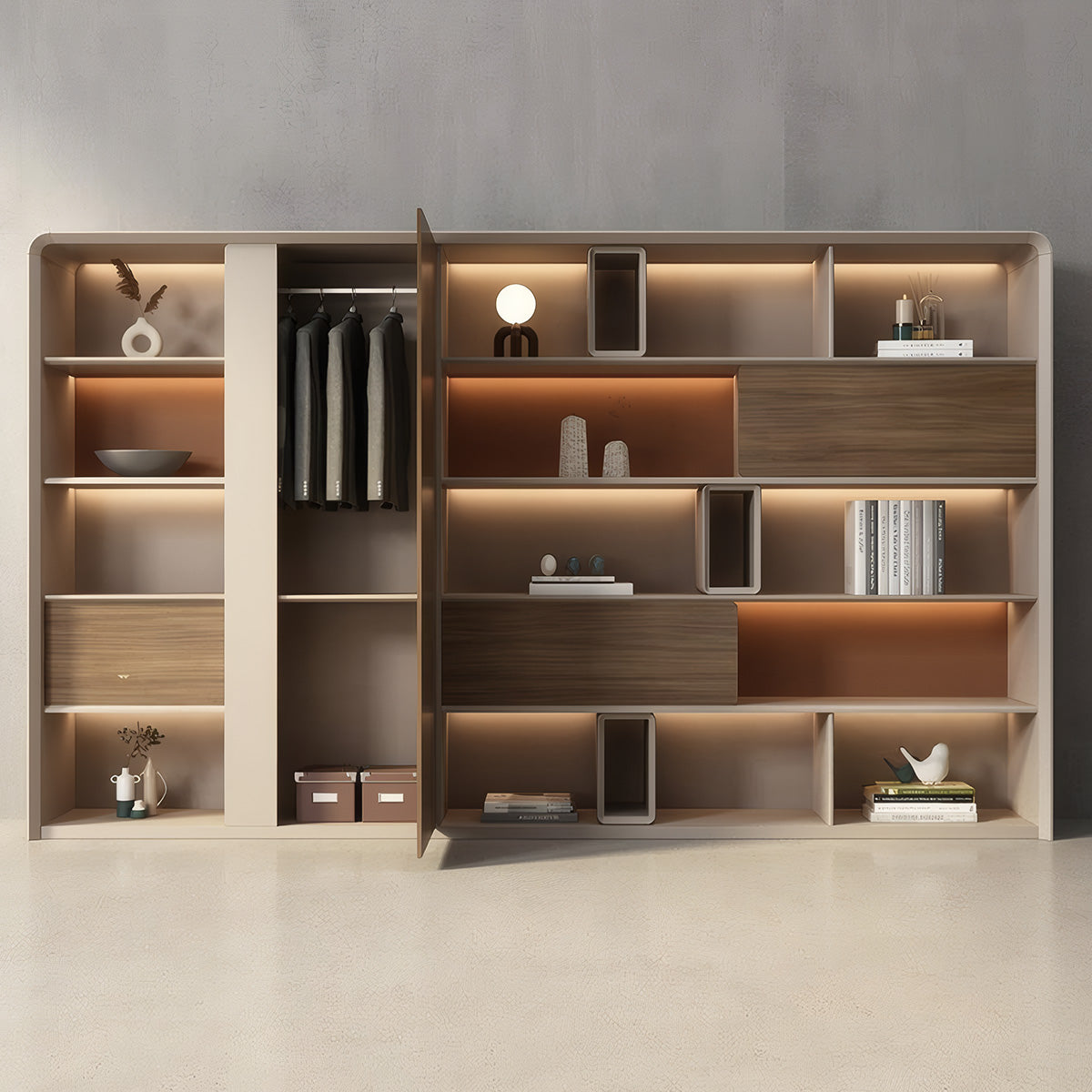 Minimalist Luxury Storage Cabinet with Multi-Zone Storage, Dedicated Wardrobe