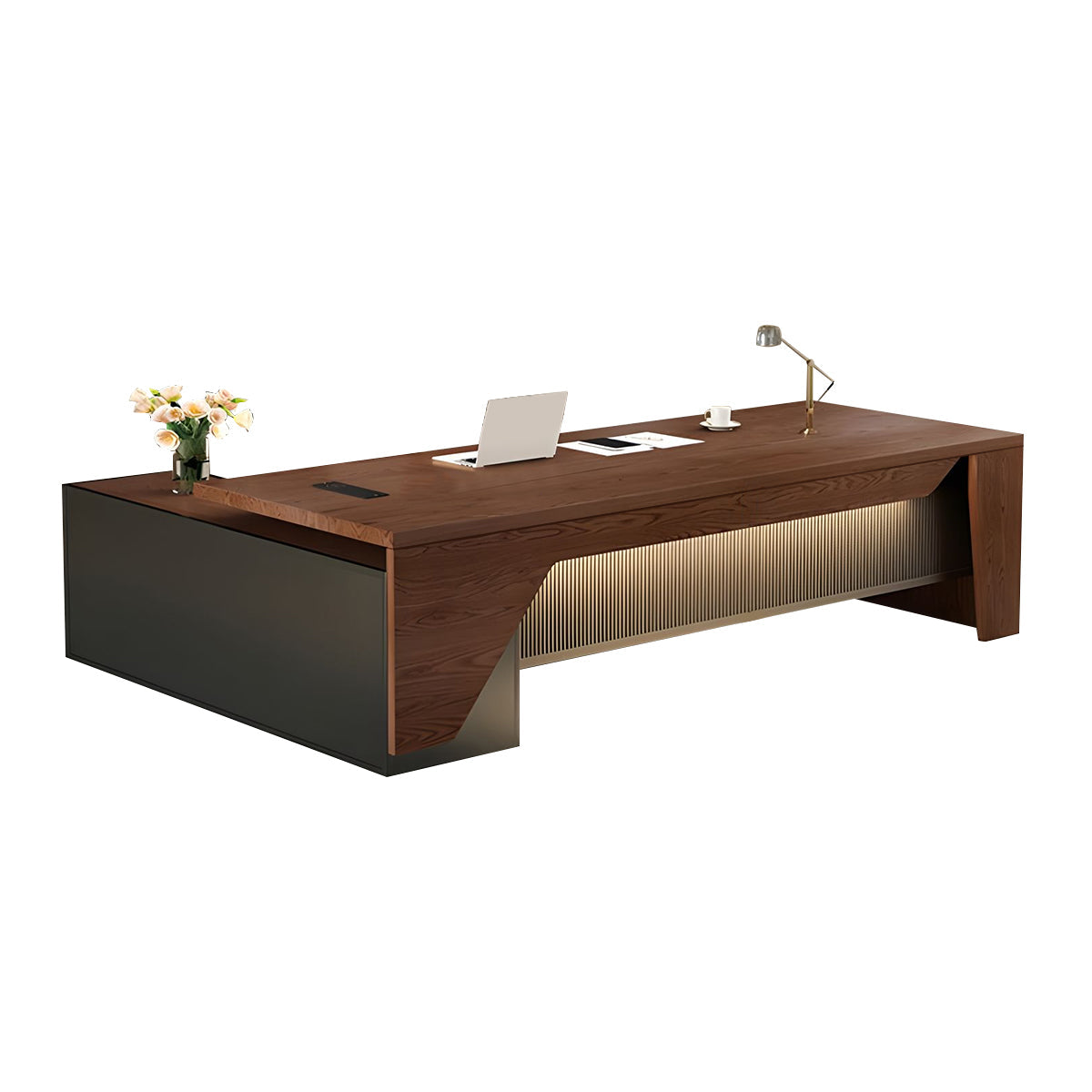 Eco Executive Desk LED Light Privacy Panel Power Outlet Storage