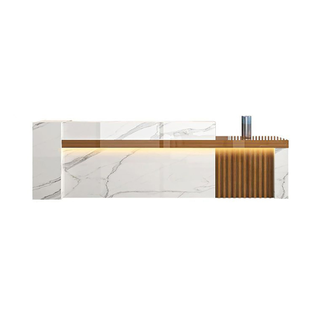 Modern Luxury Reception Desk with Counter and Integrated LED Accent Lighting