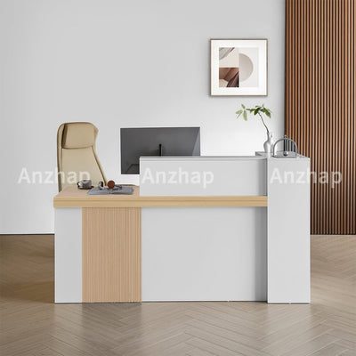 Sleek Standing Reception Desk With LED Light Strip, Lockable Drawers And Cable Grommets –Ideal For Offices, Salons & Front Counters（Stock Items）