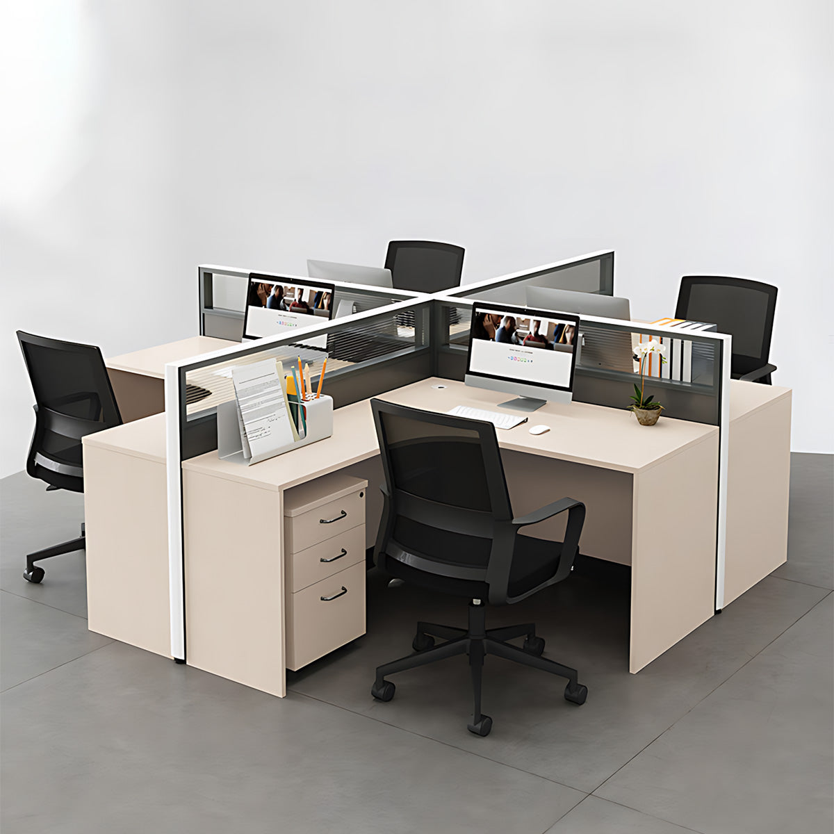 Modern Office Desk with Cable Management for Productive Workspaces