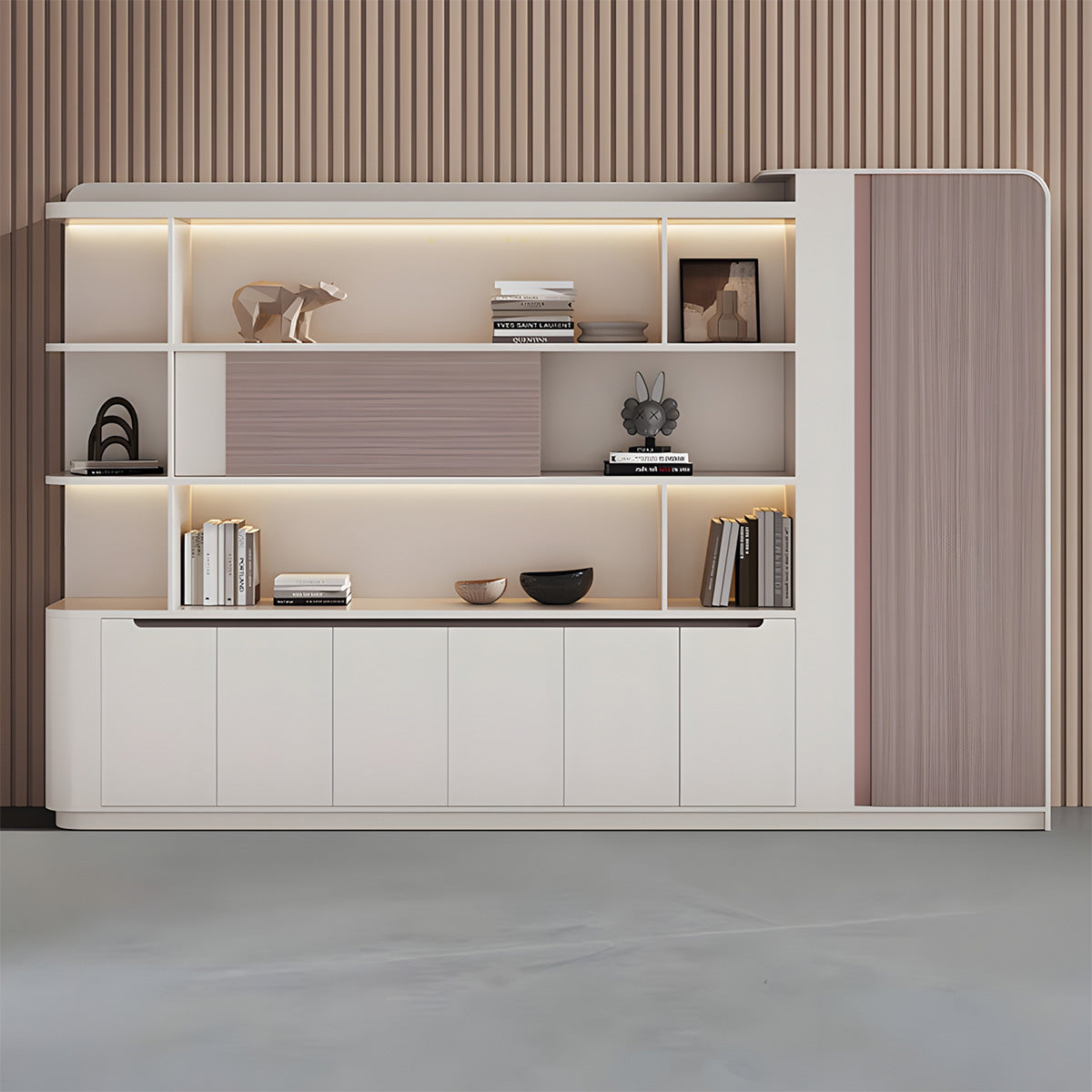 Durable Eco-Friendly Storage Cabinet with Open Shelves for Office