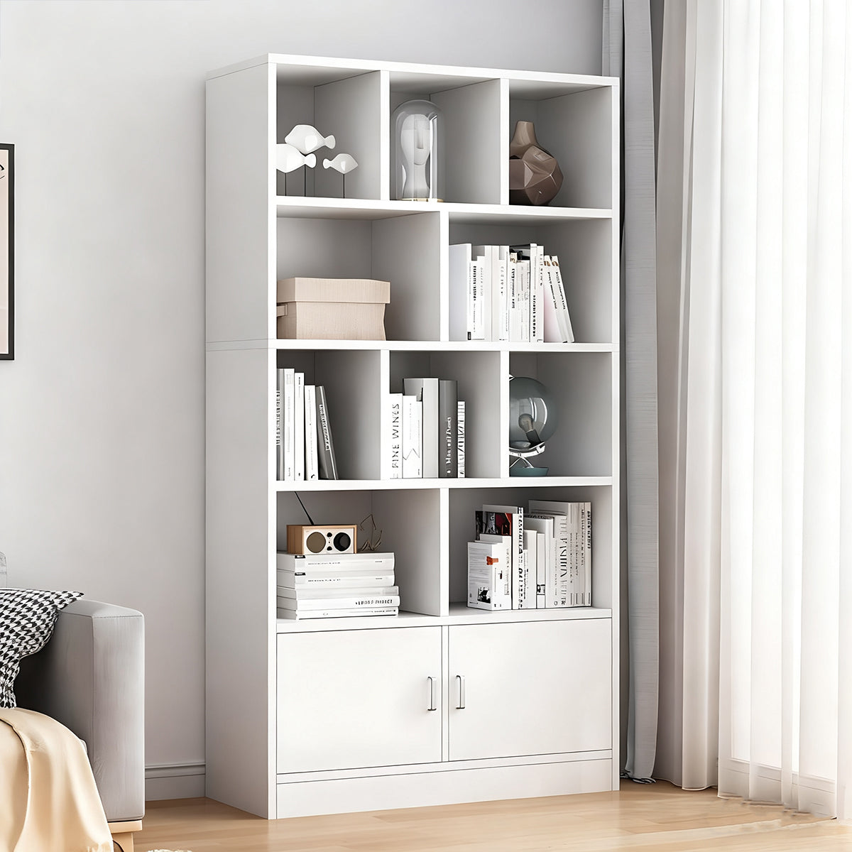 Minimalist Wooden Floor-Standing Bookshelf with Open Storage
