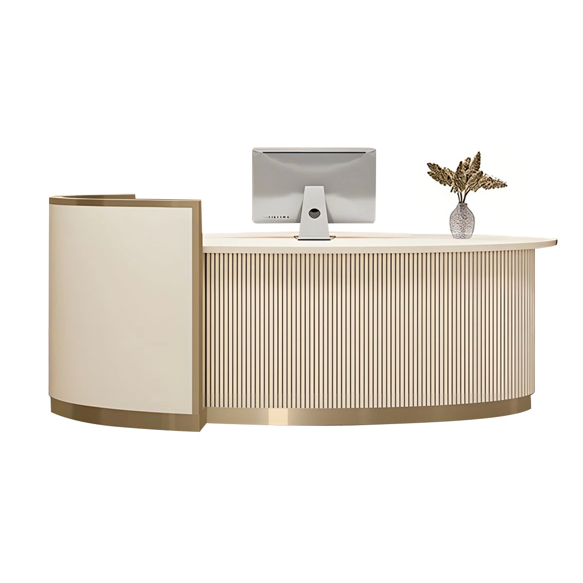 Refined Curved Reception Desk for Offices and Hotel Lobbies