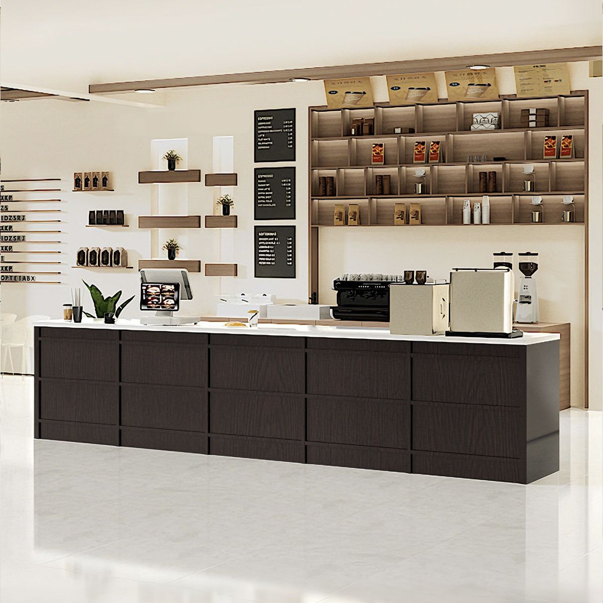 Modern Reception Desk with Multiple Storage Drawers