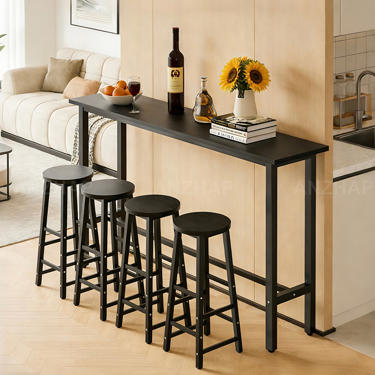 Solid Wood Narrow Rectangular Bar Table (Stock Items)