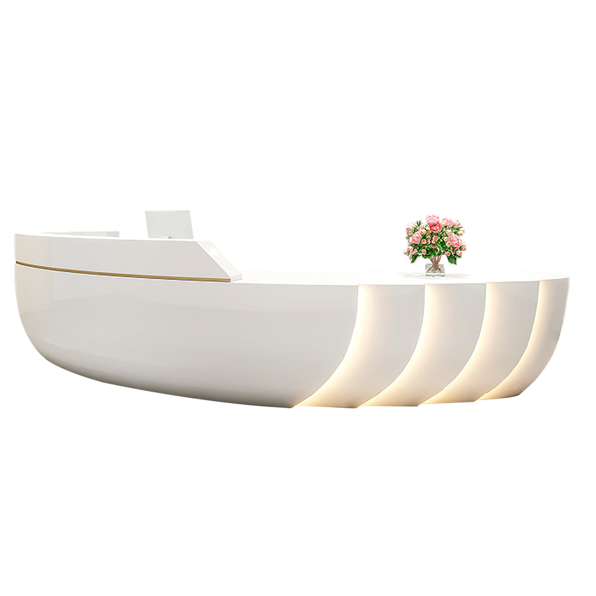 Unique Semi-Circular Arc Shaped Reception Desk for Lobby