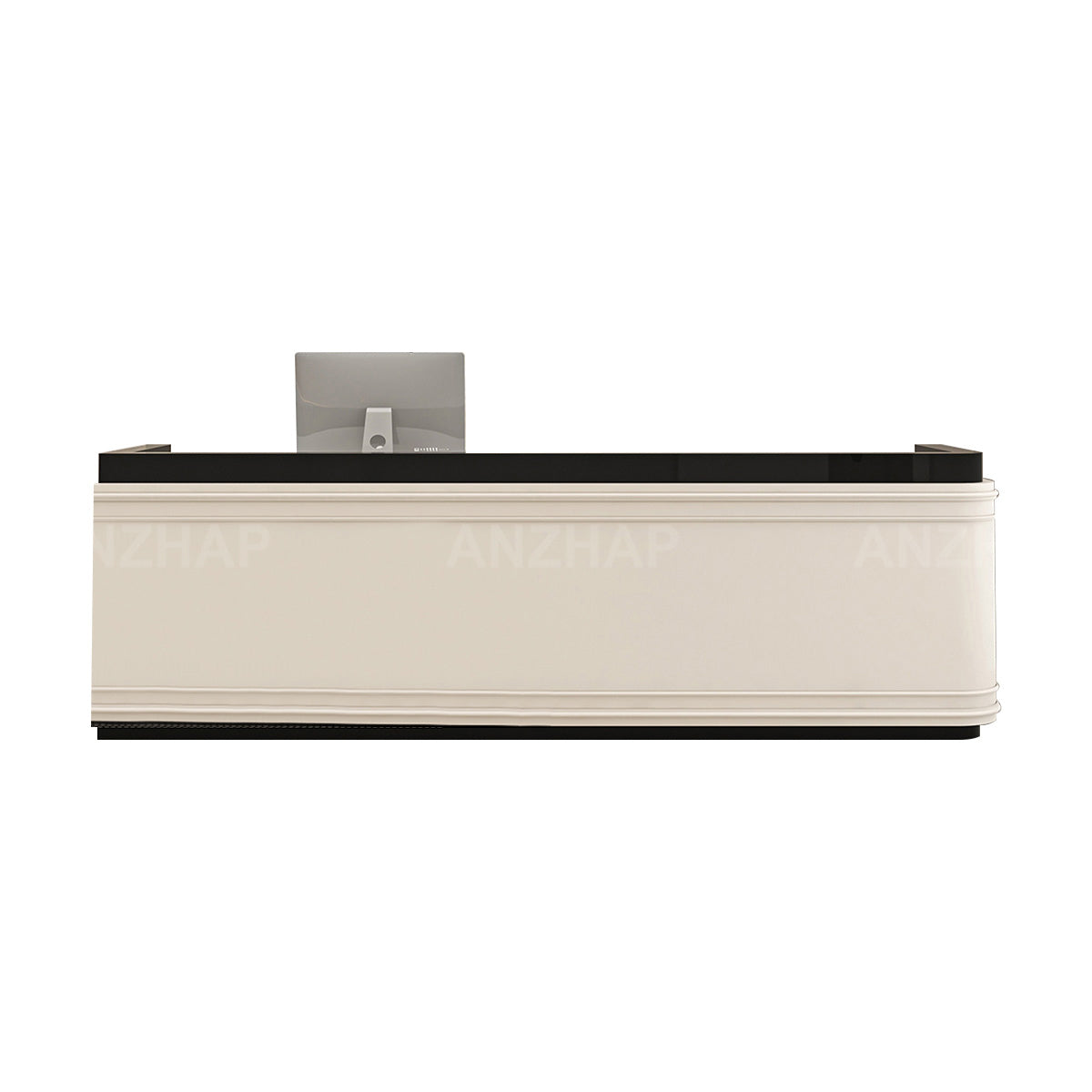 Customizable Minimalist Reception Desk with Raised Privacy Panels & Ample Storage