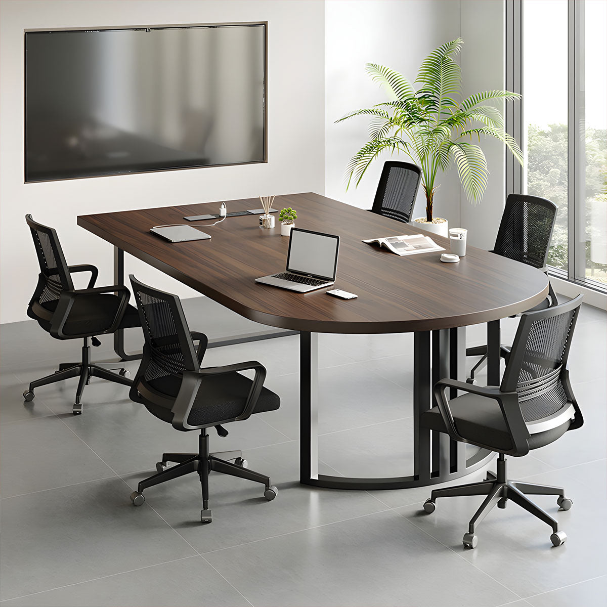 Modern Conference Table with Reinforced Desktop & Multi-Device Hub