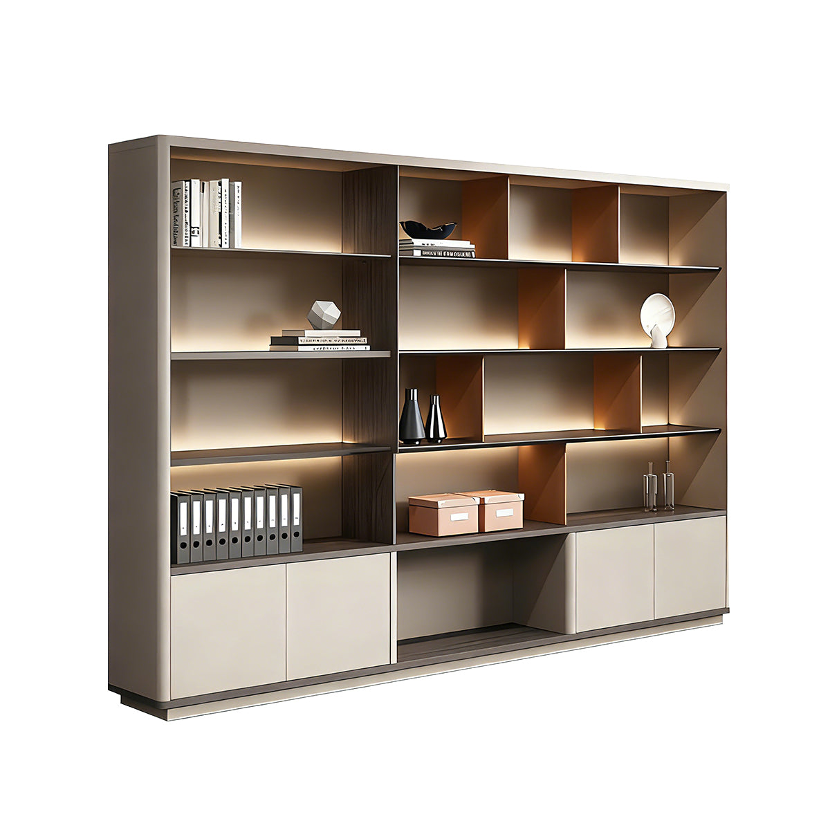 Multi-Functional Storage Cabinet with LED Light for Home & Office