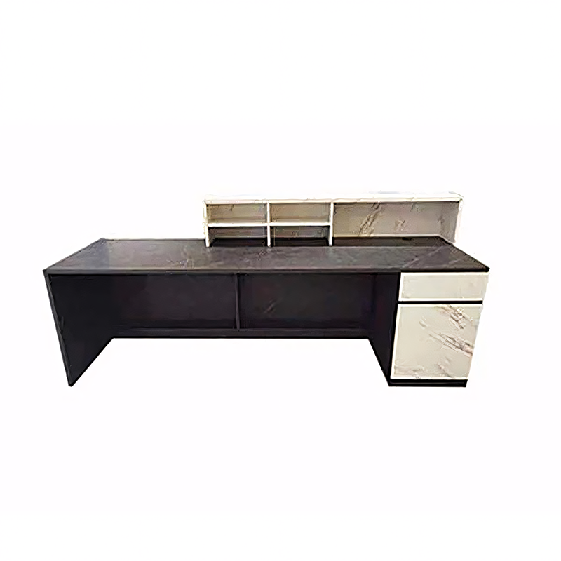 Imitation marble company front desk reception counter for commercial service counter