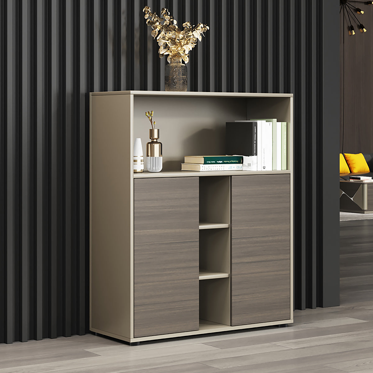 Premium Minimalist Modular Storage Cabinet with Spacious Compartments and One-Touch Push-to-Open Doors