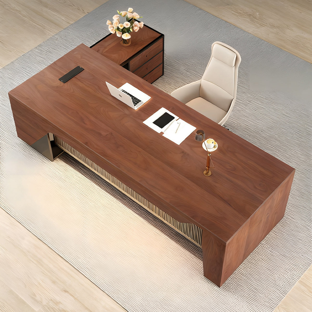 Eco Executive Desk LED Light Privacy Panel Power Outlet Storage