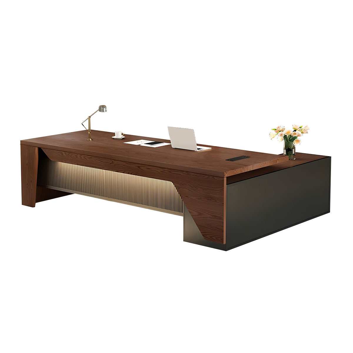 Eco Executive Desk LED Light Privacy Panel Power Outlet Storage