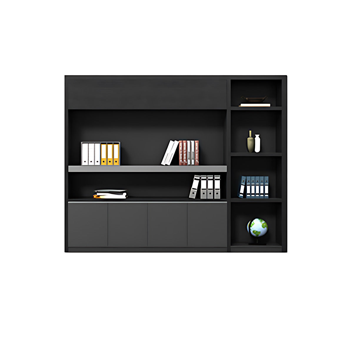 Modern Black Executive Desk in Wood for Office and Computer Work