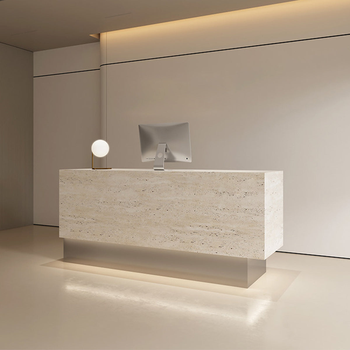 Modern Reception Desk With Storage and Lockable Drawers for Offices, Boutiques, and Salons