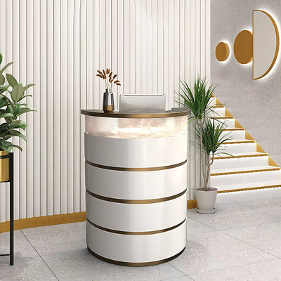 Luxury Semi-Circular Front Desk with Unique Ice-Crack Design