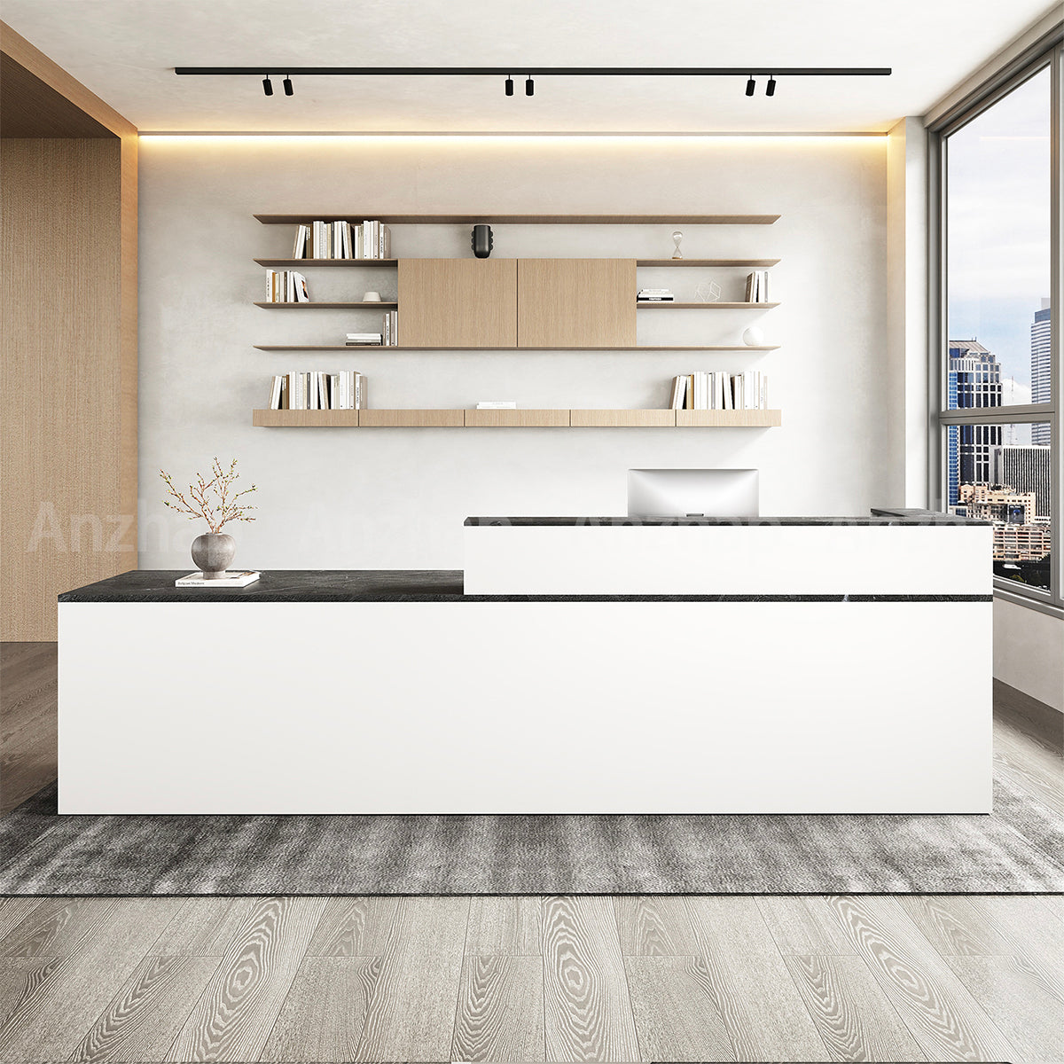 Modern reception desk with Keyboard Tray and Drawer（Stock Items）