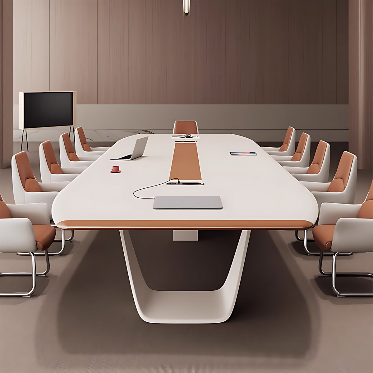 Conference Table with Built-In Power Box for Meeting and Boardroom Use