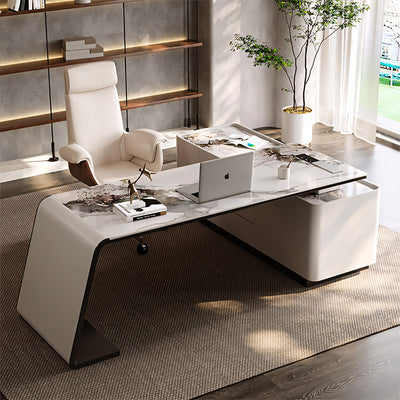 Italian Executive Desk Modern Corner Rock Board Computer Desk