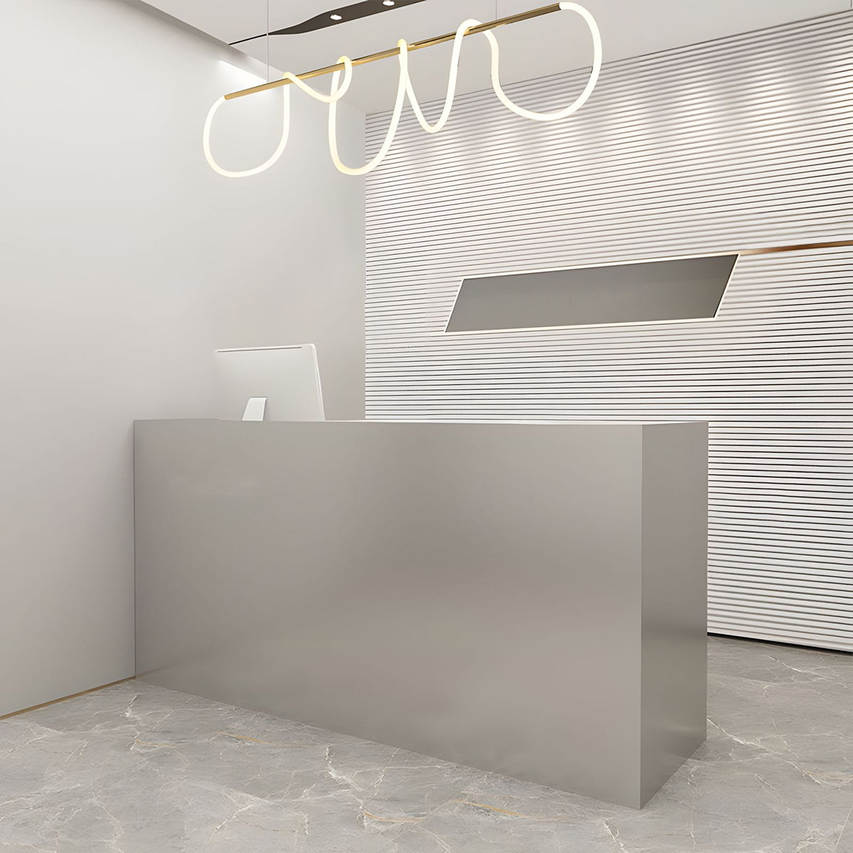 Modern Reception Desk Storage Drawers Keyboard Tray Custom Logo