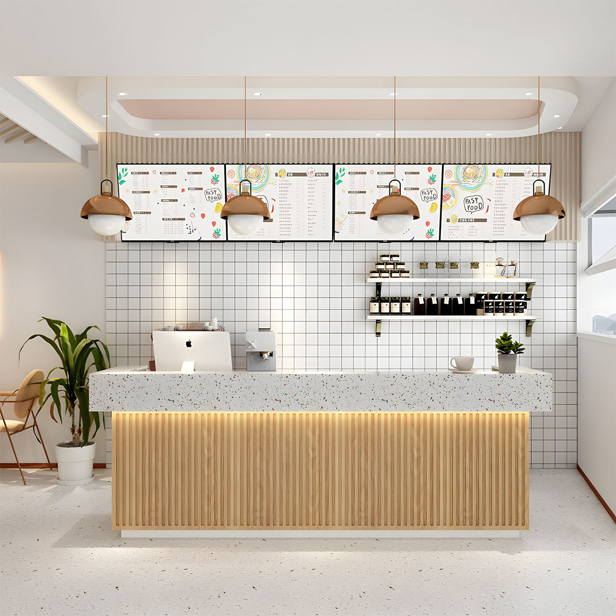 Modern Reception Desk with Ample Storage for Office & Lobby Spaces