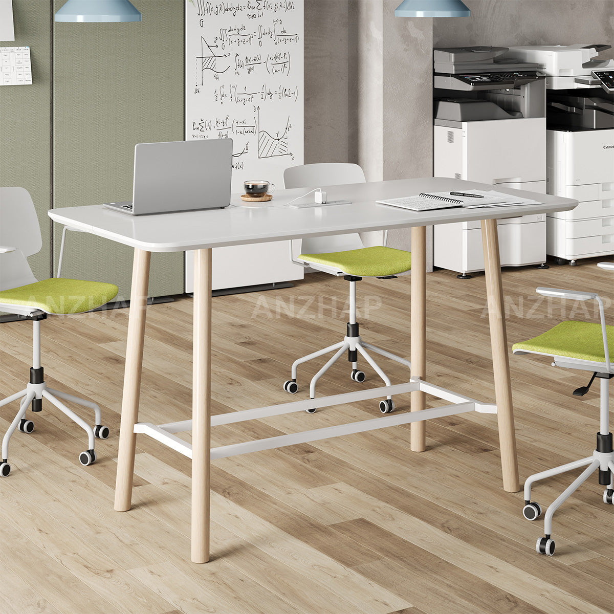 Bar Table with Built-In Power Outlet, 1.18-Inch Thick Top & Reinforced Legs（Stock Items）