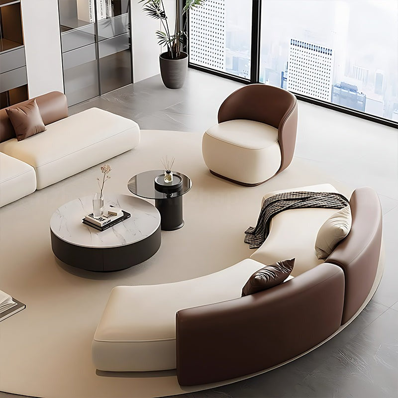Elegant and Comfortable Two-Tone Backrest Sofa with Thick Cushioned Seat