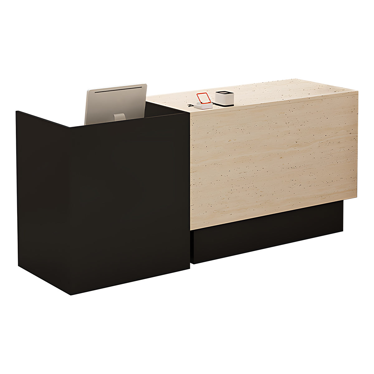 Minimalist Modern Reception Desk with Thickened Desktop and Sturdy Construction
