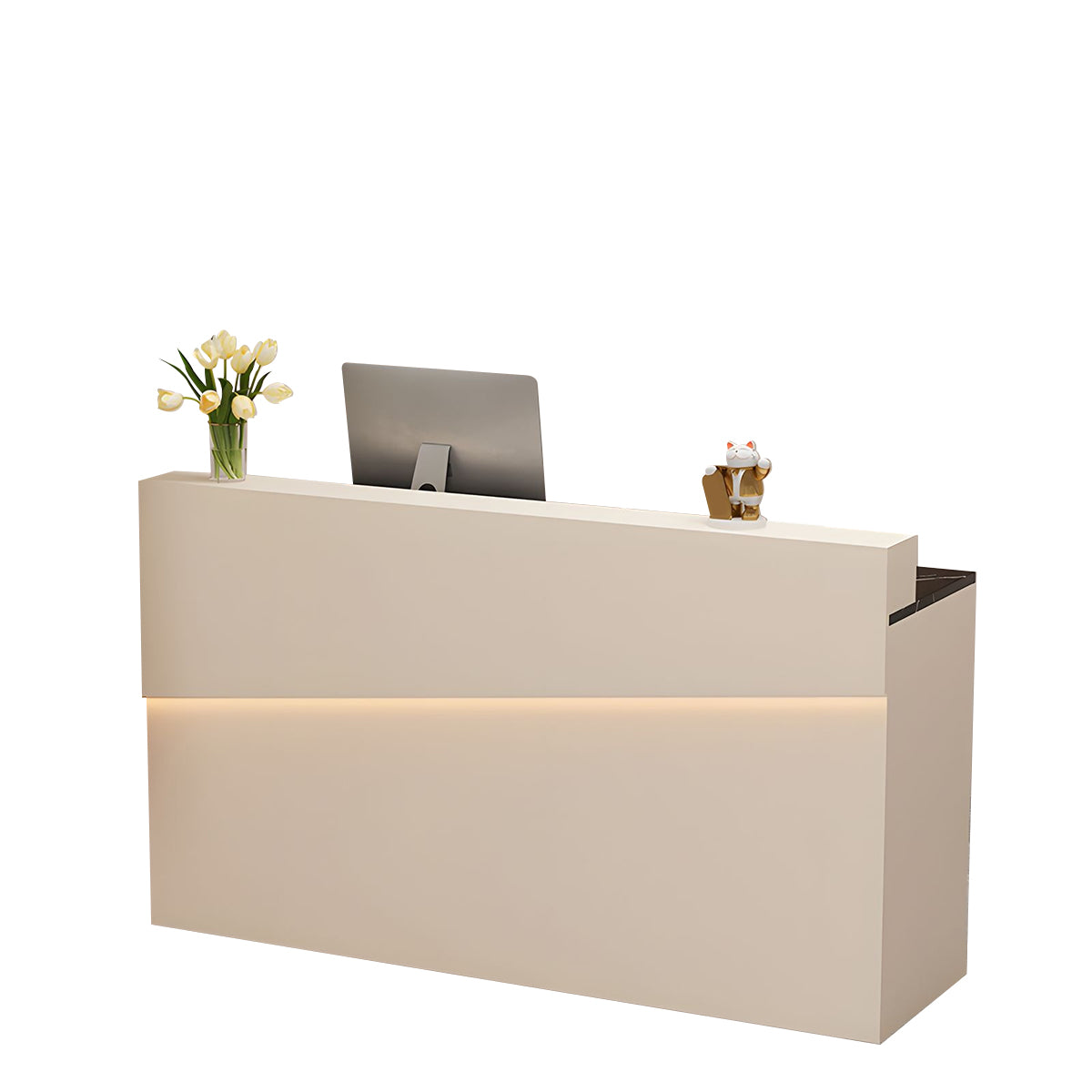 Minimalist and High-End Reception Desk with Elegant Light Strip and Thickened Desktop