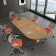 Folding Conference Table with Oval Top and Aluminum Legs for Offices