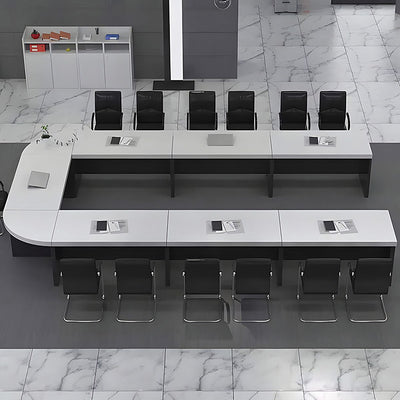 U-Shaped Conference Table 94–299 in Wide (8–25 ft) for 6–24 People with Built-In Power Outlets (In Stock)