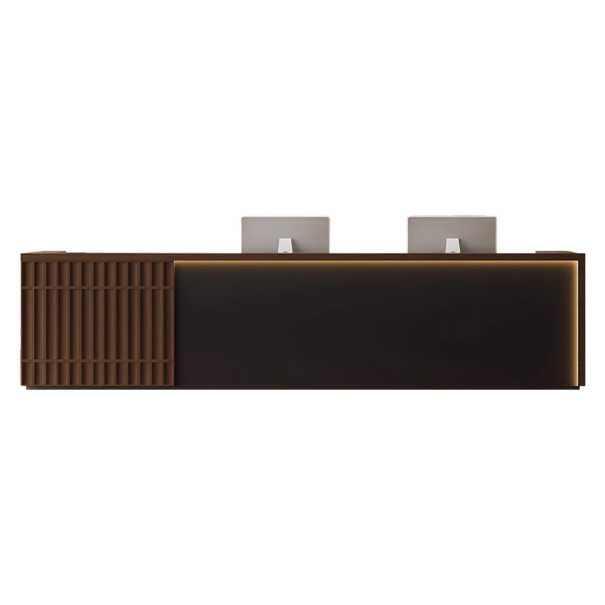 Chinese Style Reception Desk with Double Storage Layers for Offices and Cafes