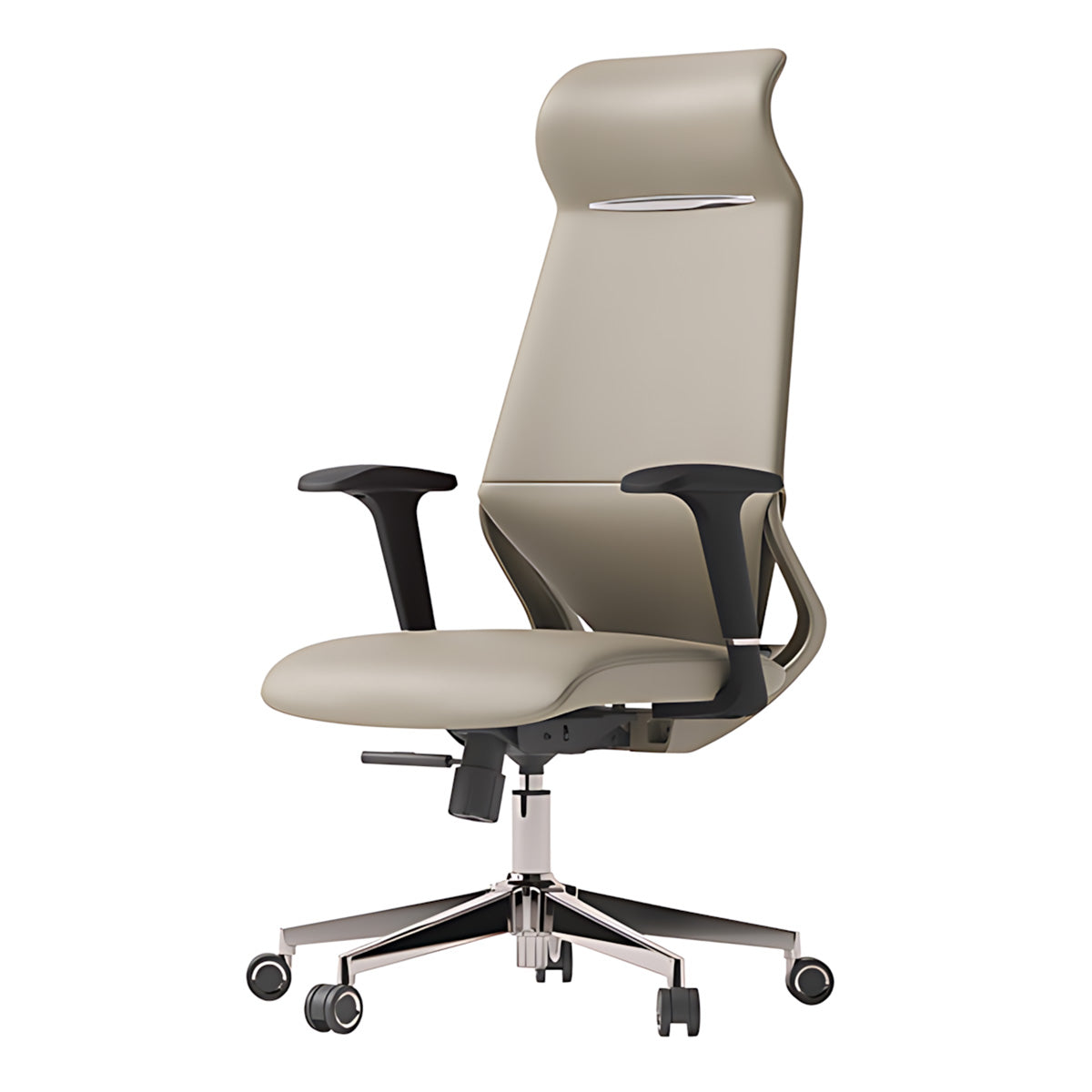Minimalist Multifunctional Leather Office Chair with Lumbar Support