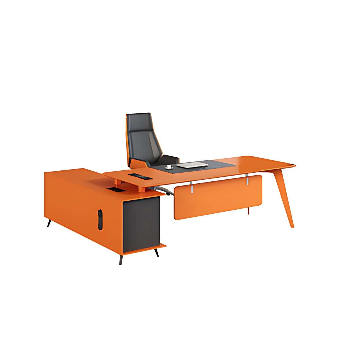 Stylish Executive Desk with Rounded Corner Design, Nordic Style