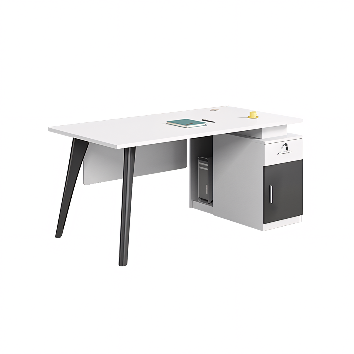 Compact Office Desk and Chair Combination with a Simple Design