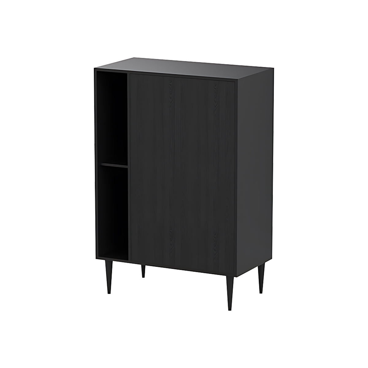 Large Black Storage Cabinet Eco Friendly with Wood Grain Finish