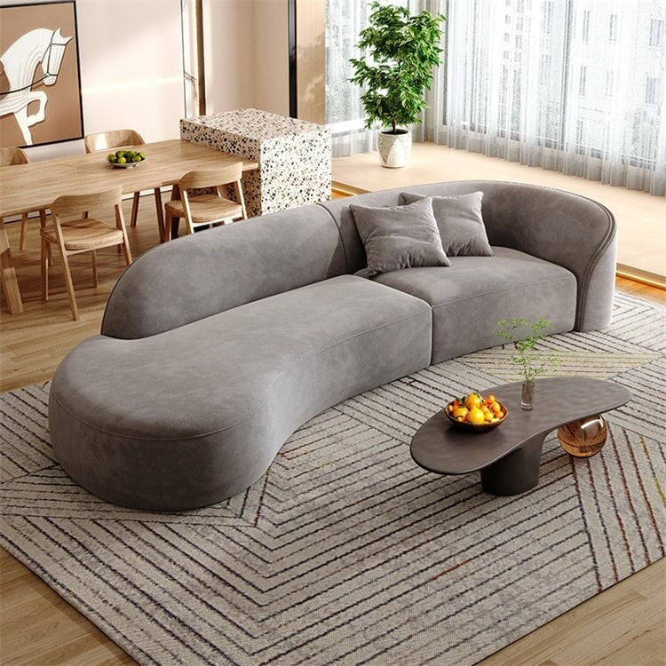 Simple Modern Curved Fabric Sofa