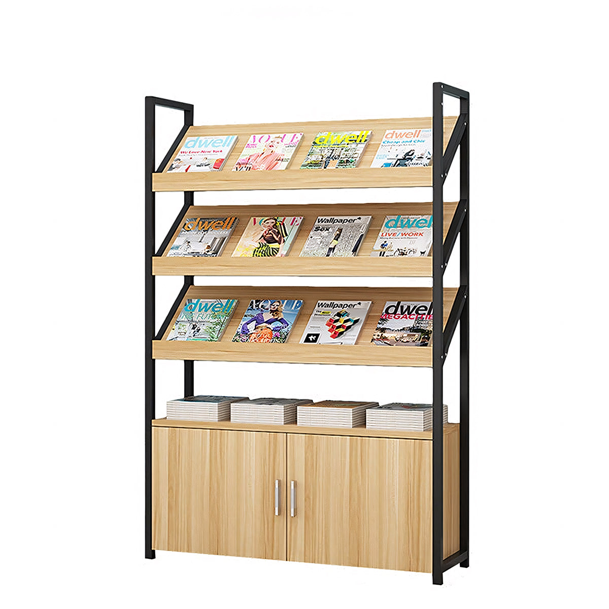 Fashionable Multi-Functional Bookshelf with Sturdy Frame and Large Storage Capacity