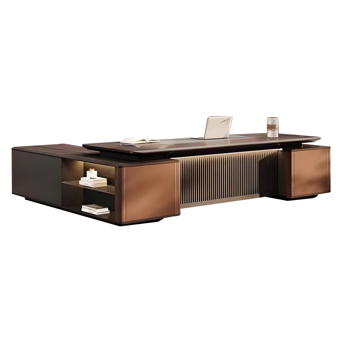 Luxury Executive Desk with Secure Storage Cabinet