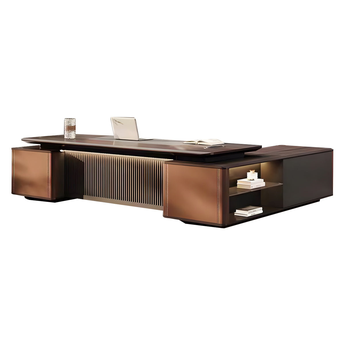 Luxury Executive Desk with Secure Storage Cabinet